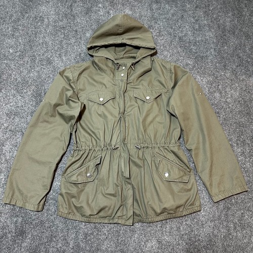 Giacca Michael Kors donna extra small verde con cappuccio zip intera tasche arrotolabile linguetta