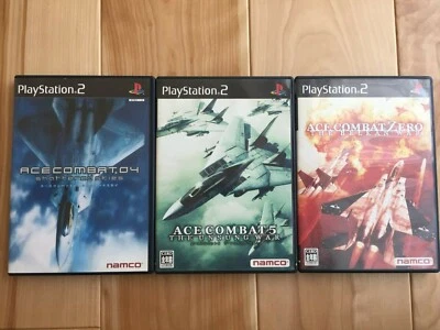 LOT 3 ACE COMBAT 4 5 0 ZERO PS2 PSX PLAYSTATION2 SONY NTSC-J CIB Japan - Image 1 of 4