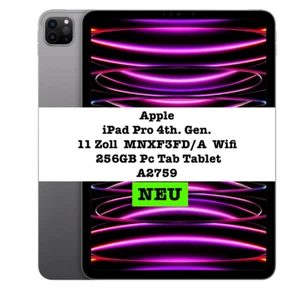 Apple iPad Pro 4th. Gen. 11 Zoll MNXF3FD/A Wifi 256GB Pc Tab Tablet A2759 NEU - Bild 1 von 10