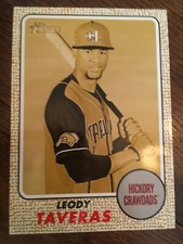 2017 Heritage Minor League Jumbo 5x7 Leody Taveras Crawdads 8 #'d 02/10 Gold