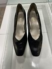 Ladies Court Shoes - Size 4 - Black with 50% gold coloured pattern - Worn once