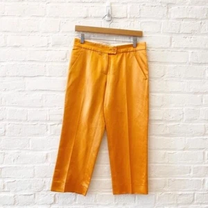 Moschino Cheap and Chic || Seidenmischung Satin Crops Caprihose Hose Orange 8 - Bild 1 von 10