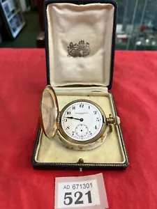 Reloj Bolsillo Saqui & Lawrence London Full Hunter en Estuche Illinois Chapado en Oro - Imagen 1 de 6