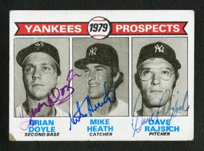 1979 TOPPS #710 BRIAN DOYLE MIKE HEATH DAVE RAJSICH AUTOGRAPHED SIGNED 3 ROOKIES - Image 1 of 2