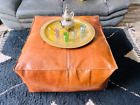 New Leather Brown Elegant Classic Footstool Genuine Real Moroccan Pouffe
