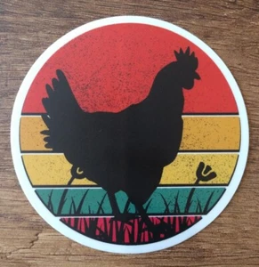 Chicken Vinyl Sticker Retro Chicken Laptop water bottle decal crazy chicken lady - Picture 1 of 1