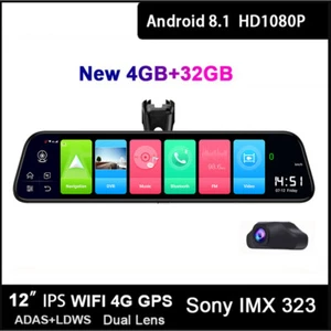 Android 8.1 4GB RAM 32GB ROM DashCam Car DVR Mirror Full HD 1080P Video Recorder - Picture 1 of 11