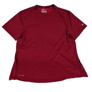 Russell Dri-Power 360 Men's Large Short Sleeve Shirt Red Stretch 100% Polyester - Picture 1 of 4