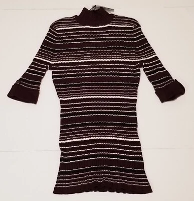 Novo com Tag Style & Co Petite Listrado Decote Simulado Suor Ameixa Seca Combo Tamanho Grande - Imagem 1 de 4