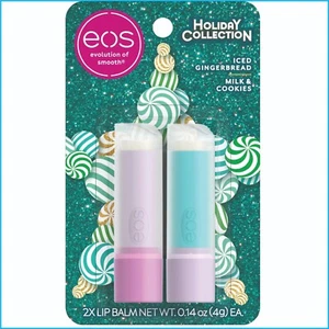 EOS Holiday Collection balsamo labbra pan di zenzero ghiacciato e latte/biscotti 0,14 oz - Foto 1 di 12