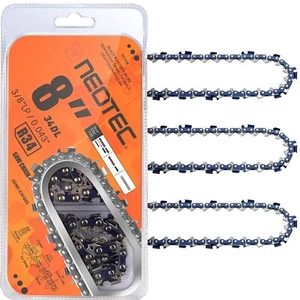 Cadena de motosierra 3 piezas 8 pulgadas .043 3/8 LP 34DL para DeWalt DCPS620 Poulan Remington - Imagen 1 de 8