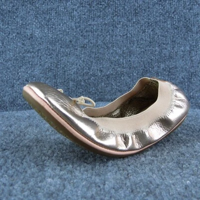 Momo расти молодежи девочек балет туфли розовое золото кожи поскользнуться на размер 1 средний - Изображение 1 из 4