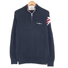 Henri Lloyd Britain Flag Zip neck Cotton Jumper Sweater Mens Size S Small
