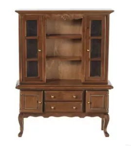 Dolls House Walnut Wood Queen Ann Dresser Miniature Dining Room Furniture - Picture 1 of 8