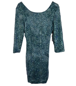 AS U WISH Party Prom Homecoming Dress Teal Blue Sequins Women's Size Small New! - Picture 1 of 15
