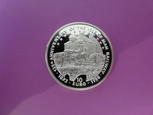 Isle of Man, 10 Euro, 1998, 125 Jahre Isle of Man Eisenbahn, Silber, PP - Bild 1 von 2