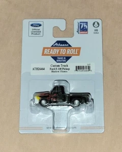 Athearn HO Scale Ford F-100 Pickup Black w/Flames - Picture 1 of 1