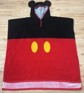VINTAGE WALT DISNEY WORLD MICKEY MOUSE TODDLER KIDS BATH CAPE TOWEL W/ HOOD CUTE - Picture 1 of 4