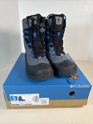 Columbia Youth Bugaboot Celsius Snow Boots Size 5 Shark/ Blue Waterproof 400g - Image 1 of 4