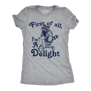 Womens Funny T Shirts First Of All Im A Delight Sarcastic Graphic Novelty Tee - Picture 1 of 7