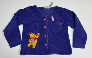 Winnie the Pooh Cardigan Jacket Purple Disney Girls 4T Piglet Vintage - Picture 1 of 9