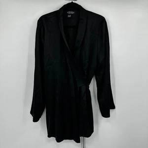 The J Peterman Company Black Silk Wrap Robe Duster Blazer Style Womens - Picture 1 of 10