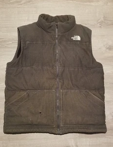 Vintage The North Face Herren Cord Fleece Reißverschluss gefütterte Weste grau Größe Large - Bild 1 von 8