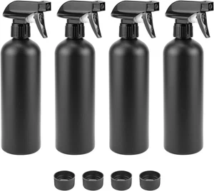 ® Set Da 4 Flaconi Spray Da 500 Ml, Spruzzino Nebulizzatore, Nero, per Acconciat - Foto 1 di 12