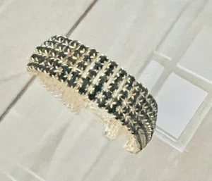 Goldfarbene Smaragd Dunkelgrün Kristall Strass Mesh Kette Pave Armband NEU - Bild 1 von 10