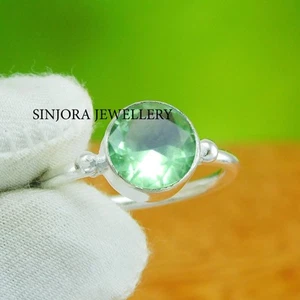 Anillo de regalo hecho a mano de plata esterlina 925 con piedras preciosas de amatista verde talla 5 a 13 de EE. UU. - Imagen 1 de 4