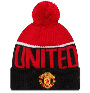 New Era Manchester United Bobble Hat Red – Official Youth Knit Beanie Winter - Picture 1 of 2