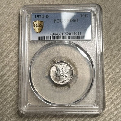 1924-D Mercury Silver Dime MS61 PCGS Very Close To FB - Image 1 of 4
