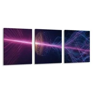 3pcs  Purple Fractal Light In Dark  Wall Art Canvas  Unframed/Framed - Picture 1 of 8