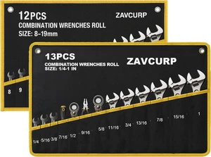 2PCS Wrench Roll Up Pouch, Wrench Organizer Roll Up, Tool Roll Up Bag, Heavy Dut - Picture 1 of 9