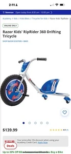 Razor RipRider 360 Blue l Trike NEW In Box shipping cost lowered Christmas gift - Picture 1 of 9