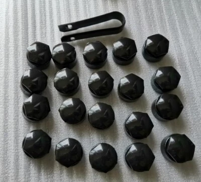 20x Wheel Lug Nuts Anti theft Bolt Cap Cover Black For Audi A3 A4 A8 Q2 Q3 Q5 Q7 Foto 1 de 2