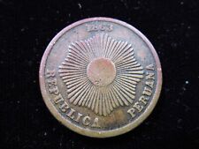 PERU 2 Centavos 1863 Sun Republica Peruana Nice 1590# Money Coin