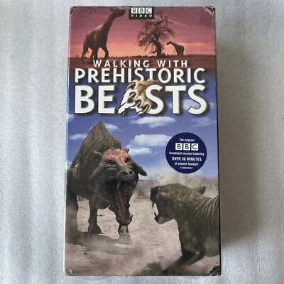 Walking With Prehistoric Beasts (VHS, 2-Tape, BBC) NEW SEALED w Fraying - Image 1 of 4