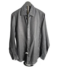 International Concepts Men's Black Linen Long Sleeve Button Down Shirt Size M - Picture 1 of 10