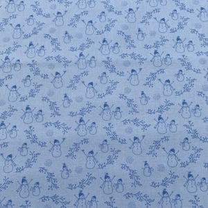 Tela azul cachemir muñeco de nieve Fat Quarter Moda Crystal Lane de Bunny Hill Designs - Imagen 1 de 2