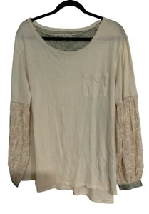 Camisa Free People We The Free Crudo Marfil Jade Manga Larga Talla Pequeña - Imagen 1 de 5