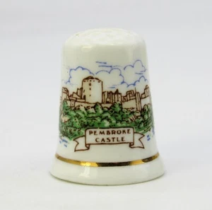 COLLECTABLE BONE CHINA THIMBLE 'PEMBROKE CASTLE' WALES BY FENTON - Picture 1 of 5