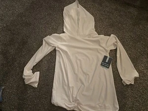 DSG Girls Fleece Hoodie Pullover Sweatshirt WHITE Kids Size LARGE 14 - Picture 1 of 1