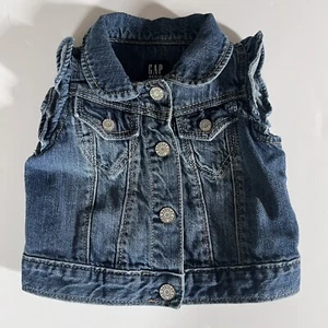 Gap Baby Denim Vest Medium Wash Size 6-12 Months Girls Blue - Picture 1 of 5