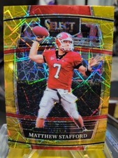 MATTHEW STAFFORD 2022 Panini Select Draft Picks Concourse Gold Laser Prizm #67