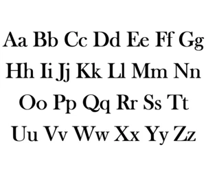 Baskerville Cara Antigua - Letras Cortadas con Láser Alfabeto Completo Grande Madera Colgante de Pared - Imagen 1 de 1