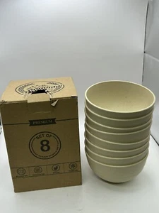 Unbreakable Bowls Set of 8, Premium Wheat Straw Bowls, Microwave Safe - Picture 1 of 11