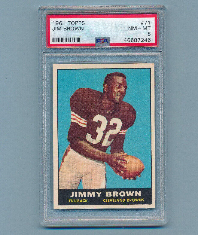 1961 Topps JIM BROWN #71 Browns Card PSA 8 SHARP CORNERS! CENTERED! LOOK!