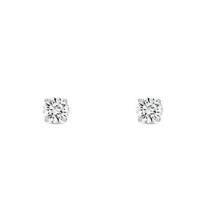 3/5 kt runde Laborgefertigte gewachsene Diamant-Ohrringe 14 K Weißgold F/VS Korbschraube - Bild 1 von 3