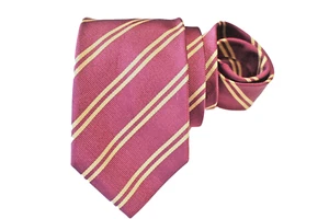 PINK MEN'S TIE BURGUNDY/STRIPED Width: 3.75" Length: 58" - Picture 1 of 3